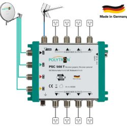 POLYTRON PSC 508 T, Receiver gespeister Multischalter, receiver powered multiswitch, 5 IN, 8 OUT